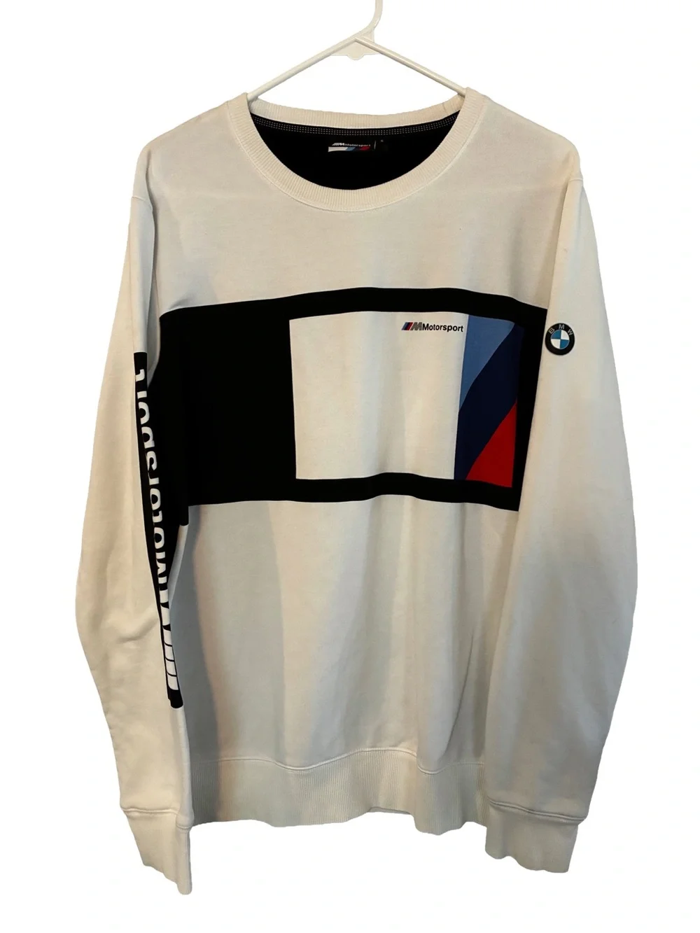 BMW M Motorsport Crewneck Sweatshirt Small 2019 White BMW Racing